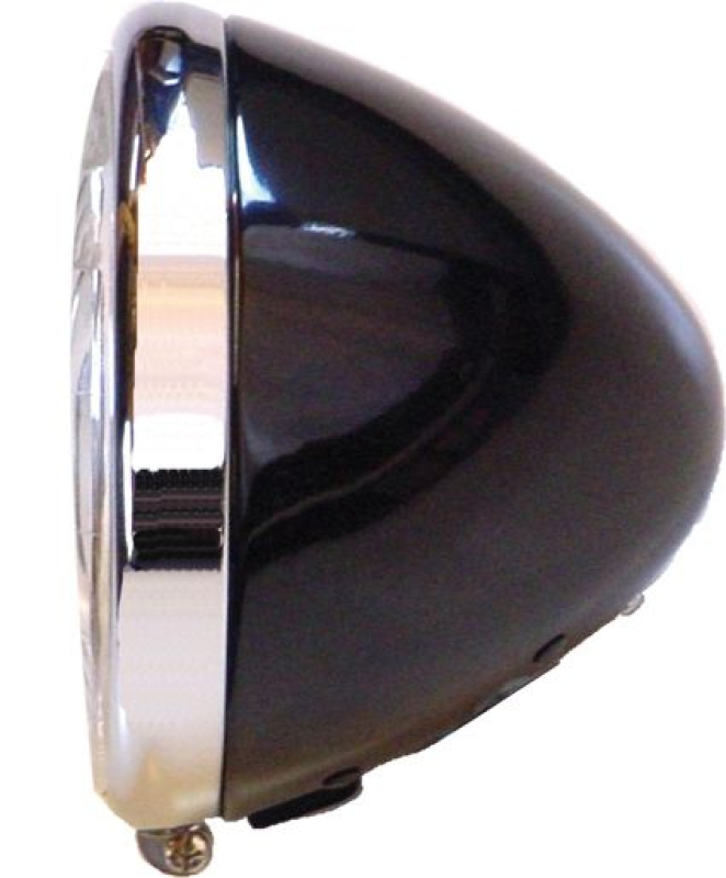 SPRINGER 6 1/2&quot; HEADLIGHT, BLACK, CHROME BEZEL 681899