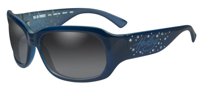 H-D NIKI AURINKOLASIT GREY FADE, CRYSTAL BLUE FRAME W STONES HRNIK21