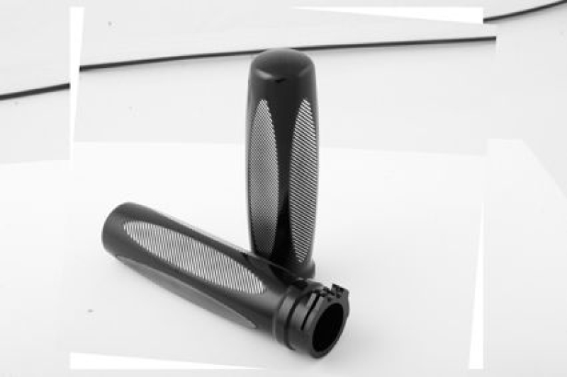 CPV RIBBED HANDLEBAR GRIP SET BLACK ANODISED 683423