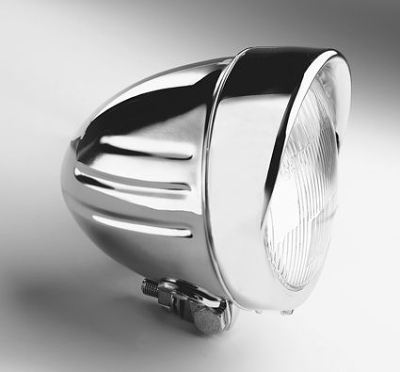 CUSTOM SCALLOPED 4 1/2&quot; HEADLIGHT, CHROME 12721