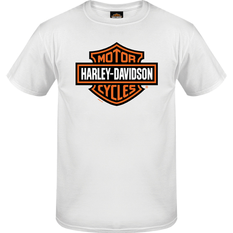 MIESTEN H-D T-PAITA BAR & SHIELD WHITE R004527