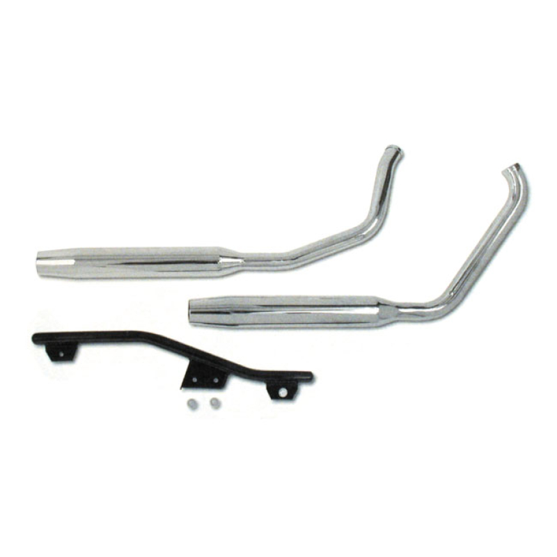 PAUGHCO, TAPERED EXHAUST (38&quot;). CHROME SLIDER CHANNEL ON FRONT PIPE. I 500295