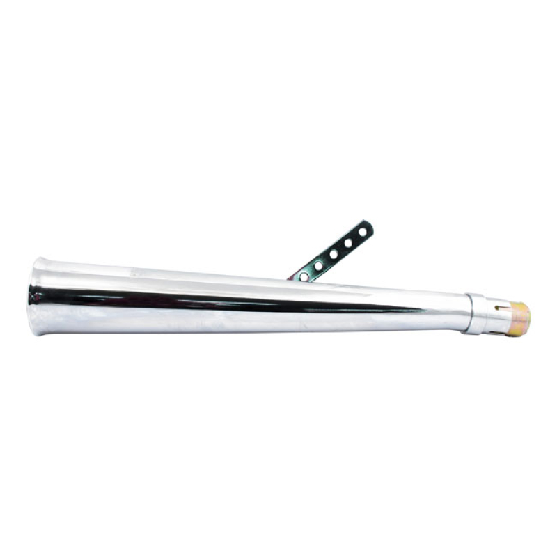 SEI MEGAPHONE UPSWEPT LEFT UNIVERSAL MUFFLER 24&quot; LONG CHROME LEFT. UNI 500583