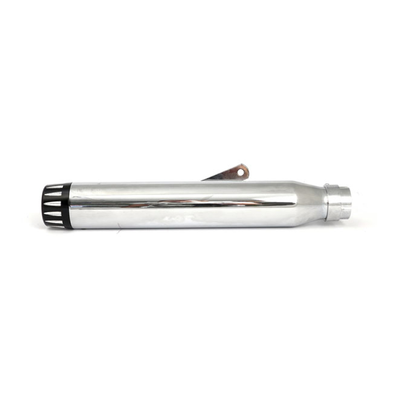 RAGE UNIVERSAL MUFFLER 17&quot; LONG CHROME WITH BLACK END CAP UNIVERSAL MU 501101