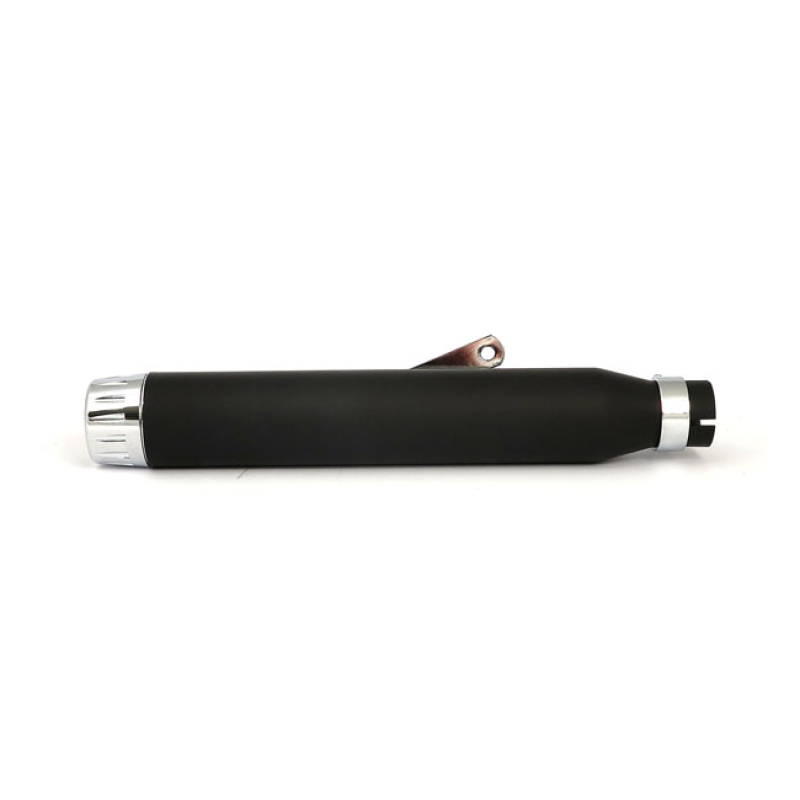 RAGE UNIVERSAL MUFFLER 17&quot; LONG BLACK WITH CHROME END CAP UNIVERSAL MU 501102