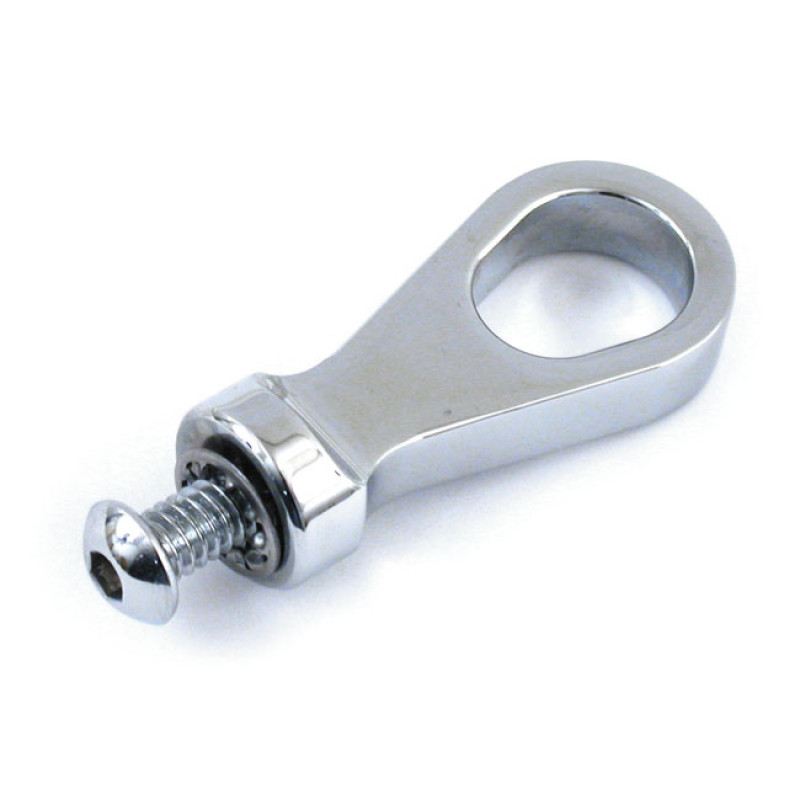 BILLET CABLE GUIDE, CHROME DIMENSIONS 2&quot; X 7/8&quot;, HOLE DIAMETER APPROX 502336