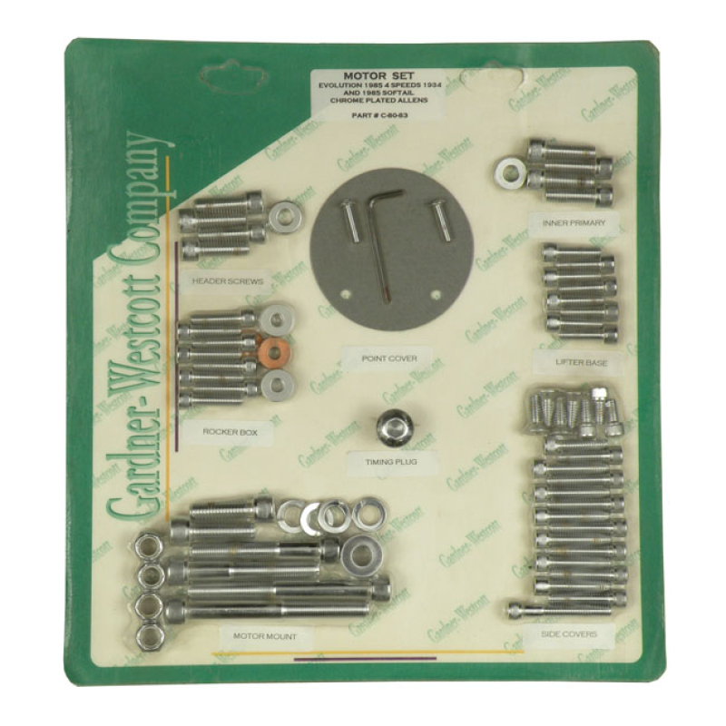 MOTOR SCREW SETS, CHROME ALLEN 503100