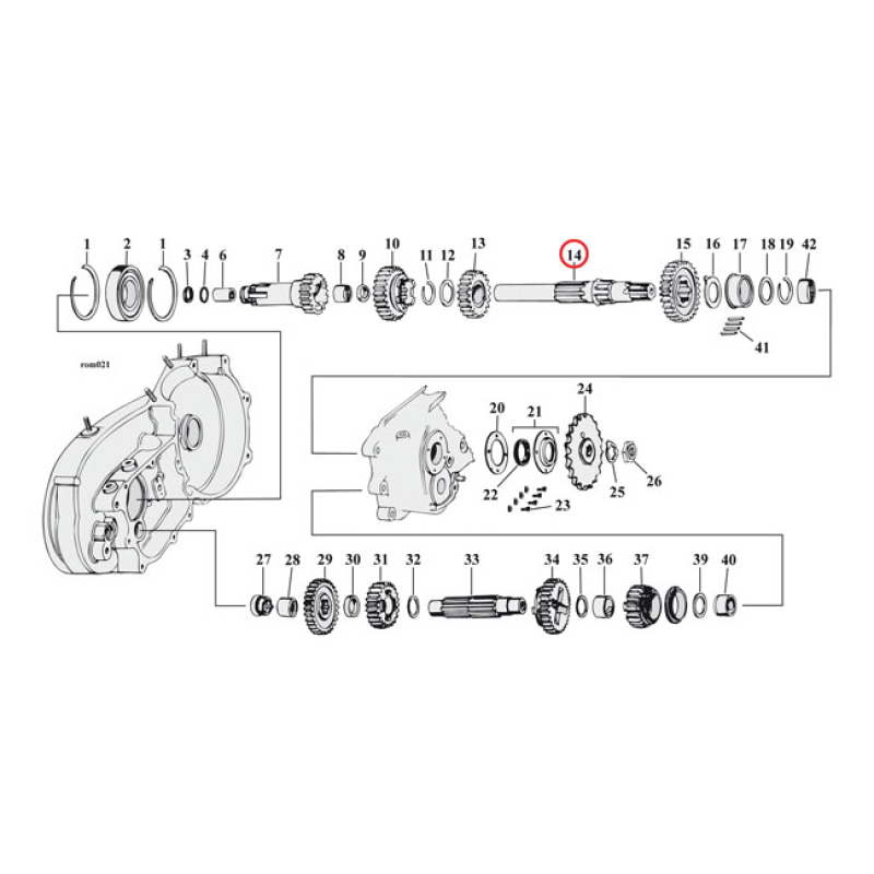 ANDREWS, TRANSMISSION MAINSHAFT XL OEM REPLACEMENT REFERENCE 35046-71A 503895