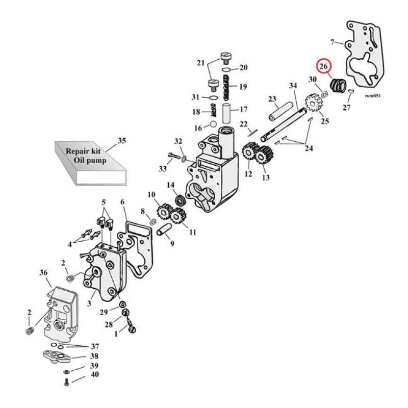 JIMS DRIVE GEAR, OIL PUMP. 6 TOOTH 504234