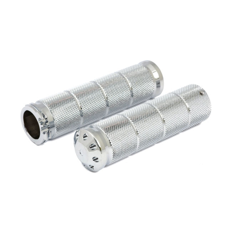 THROTTLE GRIP SET BOMBER. CHROME CHROME THROTTLE GRIPS MADE OF BILLET 505137