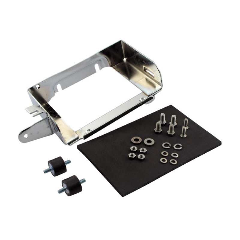 BATTERY CARRIER TRAY. CHROME OEM STYLE REPLACEMENT FOR 66204-80. COMPL 505451