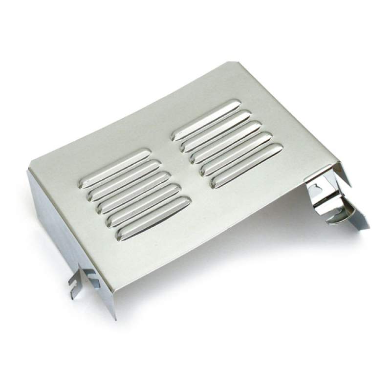 BATTERY SIDE COVER. CHROME. LOUVERED OEM REPLACEMENT FOR THE CUSTOM 94 505455