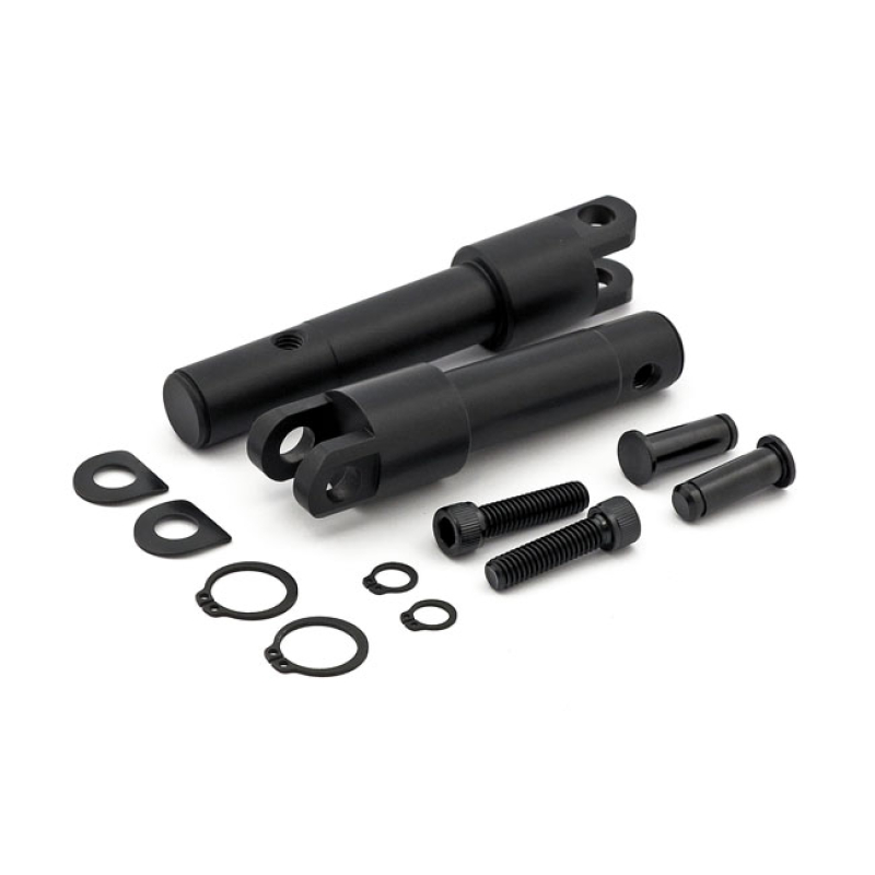 FOOT PEG CONVERSION BRACKET KIT. STD LENGTH. BLACK FOOT PEG ADAPTER TH 505502