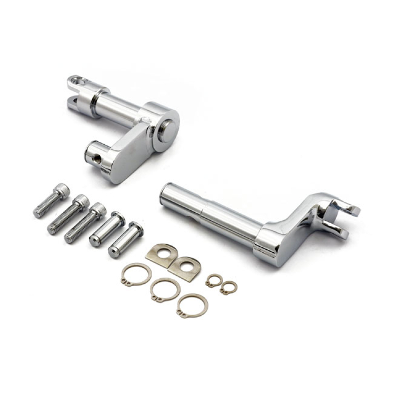 FOOT PEG CONVERSION BRACKET KIT . +2&quot; EXTENDED. CHROME 2&quot; (51MM) EXTEN 505503