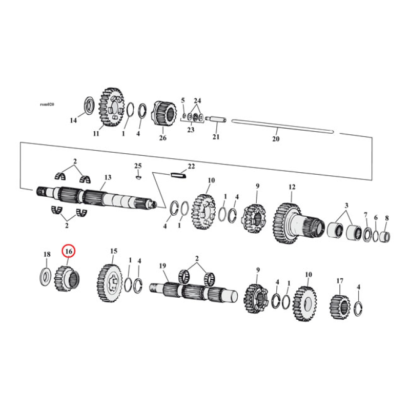 4-RATAS / SIVUAKSELI, 5-VAIHTEINEN BT - ANDREWS 4TH GEAR, COUNTERSHAFT 507320