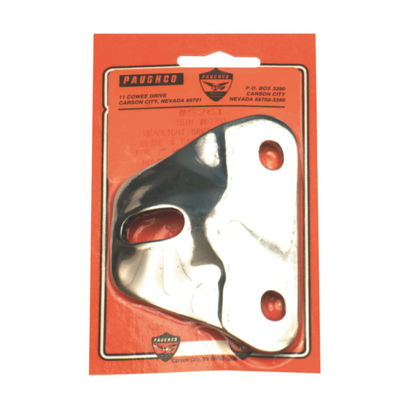 PAUGHCO, HEADLAMP MOUNTING BRACKET. CHROME CHROME PLATED STEEL.   FOR 508223