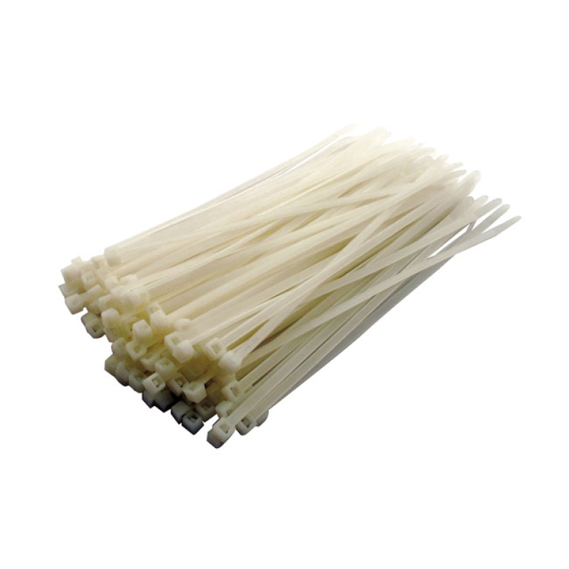 MCS, CABLE STRAPS. 8&quot; (20CM). WHITE QUALITY NYLON CABLE STRAPS, CABLE 508478