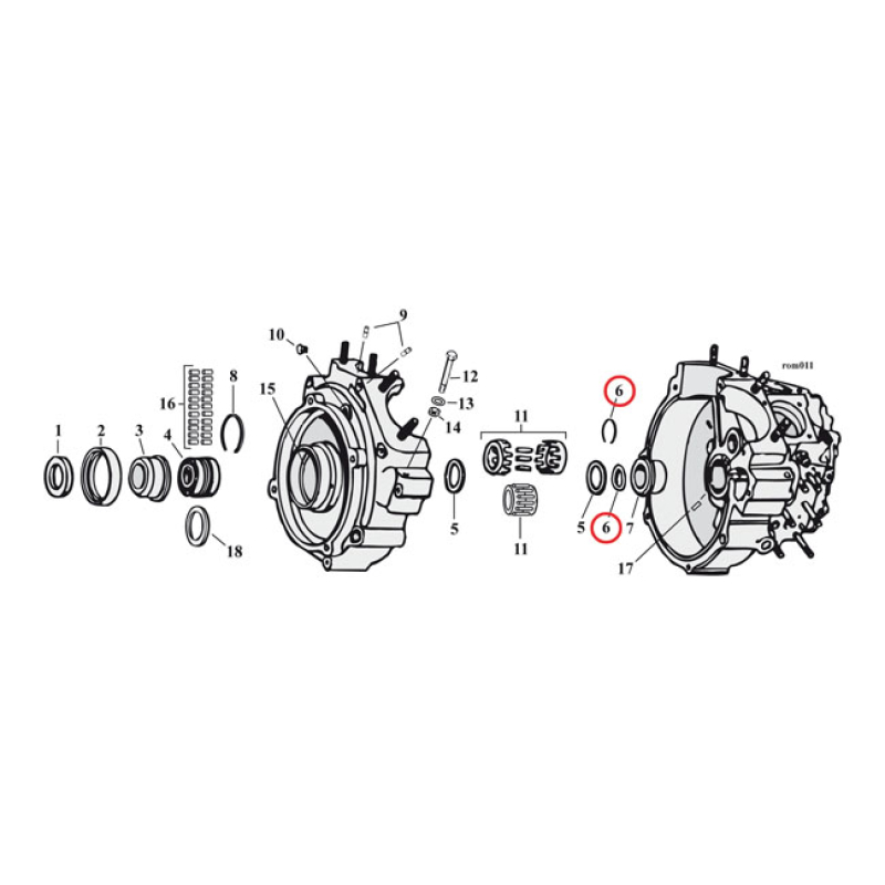 RETAINING RINGS, PINION SHAFT BEARING 508590