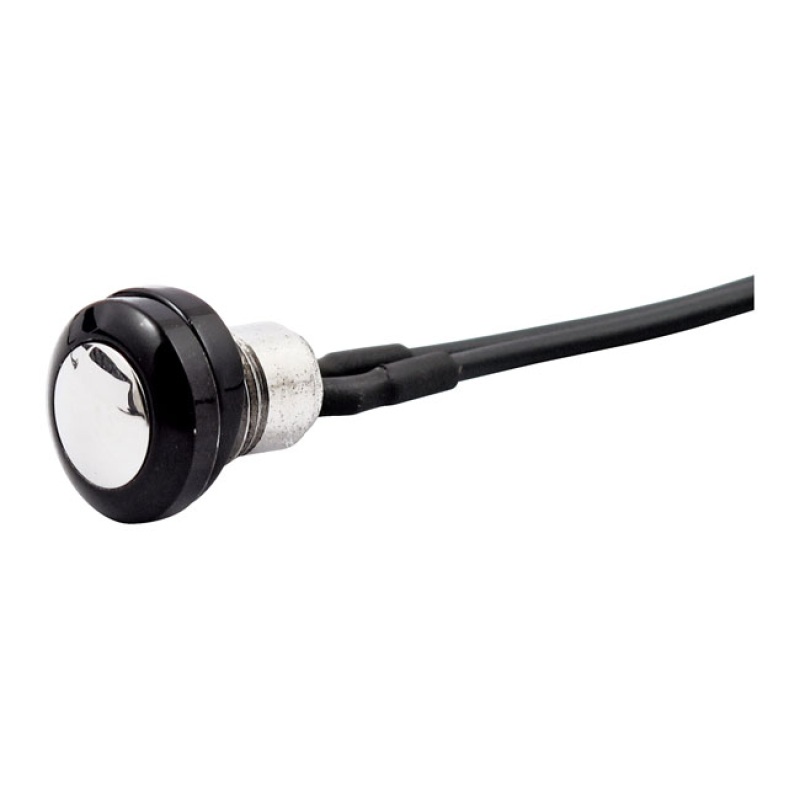 SMOOTH PUSH BUTTON SWITCH. TWO-TONE BLACK/POLISHED BLACK STAINLESS SWI 508642