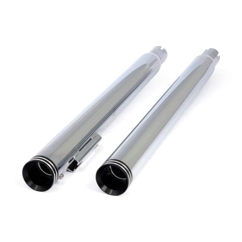 SLIP-ON SLIM TOURING MUFFLER SET 28&quot; LONG CHROME 509026