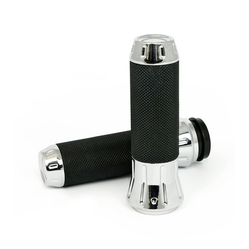 COBRA, BILLET ALUMINUM GRIPS. CHROME CHROME PLATED.  CNC MACHINED ALUM 509029