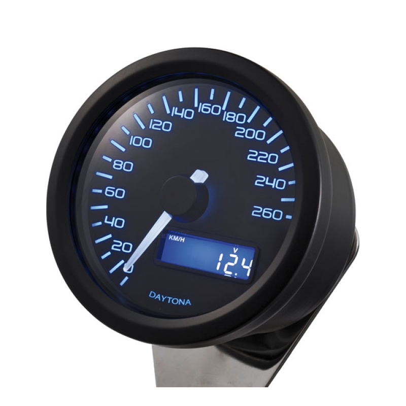 DAYTONA, VELONA 60MM ELECTRONIC SPEEDOMETER 260KM/H, BLACK ELECTRONICA 510143