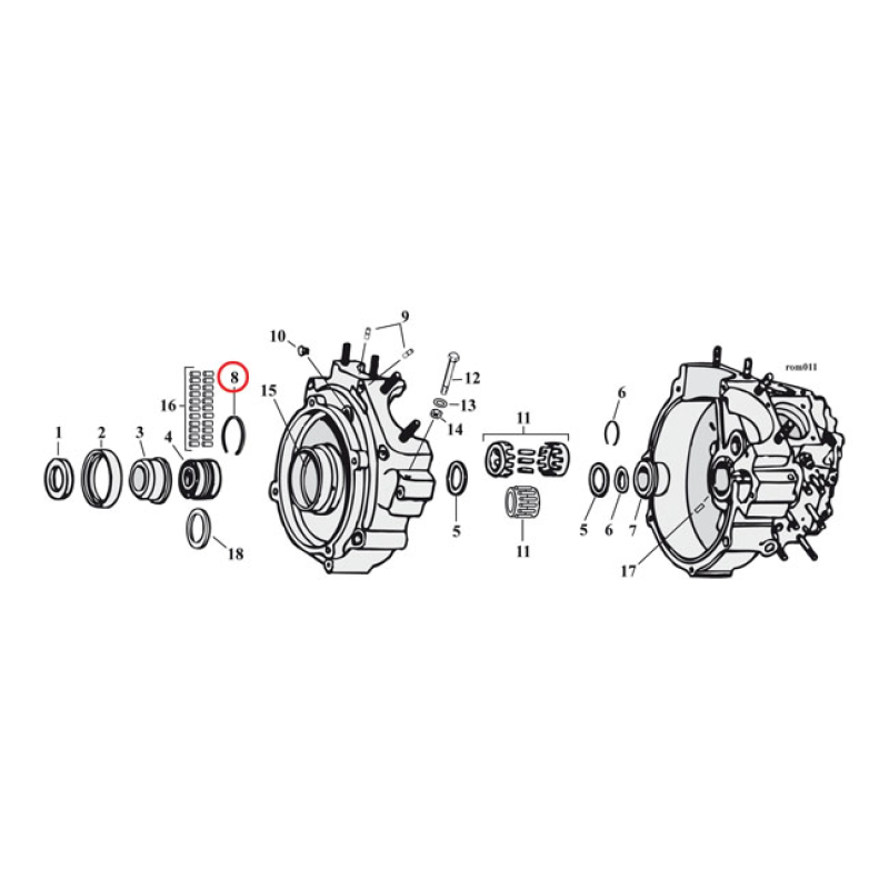 RETAINING RING, SPROCKET SHAFT BEARING SNAP RING. OEM REPLACEMENT REFE 512336
