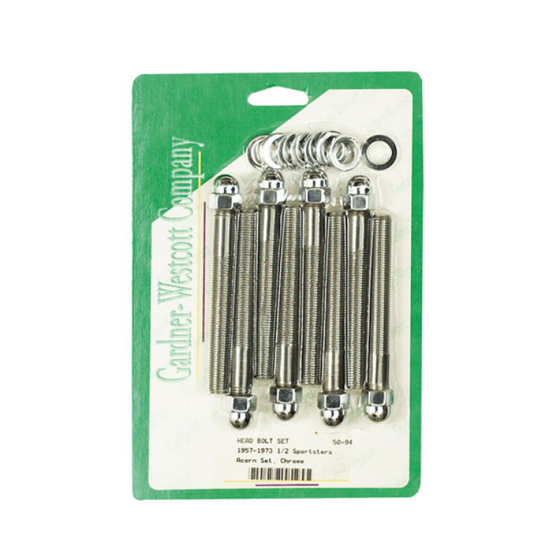 HEAD BOLT KIT, ACORN CHROME; 900CC MODELS; INCL. WASHERS 512780