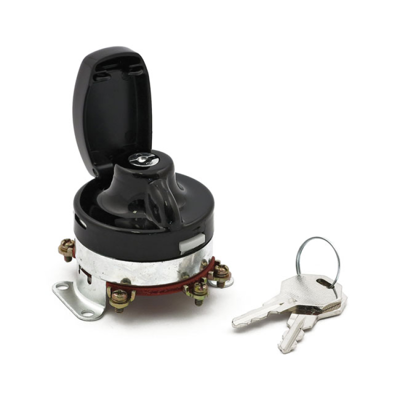 FL STYLE IGNITION SWITCH, 'ELECTRONIC'. FLAT KEY. BLACK BLACK. 6-POLE. 512874