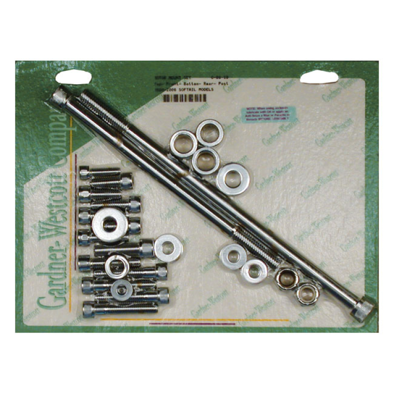 MOTOR MOUNT SCREW KIT, ALLEN CHROME, TOP / BOTTOM / FRONT / REAR WITH 513263
