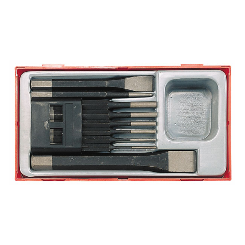 TENG TOOLS, PUNCH & CHISEL SET 9-PIECE. INCL. CHISELS (2), PUNCHES (6) 514209