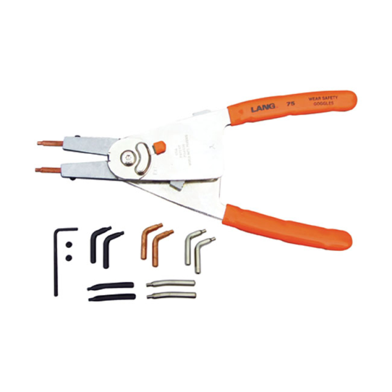 LANG TOOLS, ' QUICK SWITCH' #75 LARGE RETAINING RING PLIER CONVERTS BE 514608