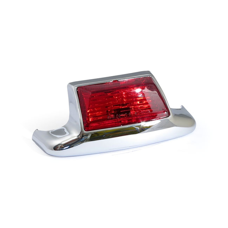 FENDER TIP WITH LIGHT, REAR CHROME WITH RED LENS AND CLEAR BULB. 514953