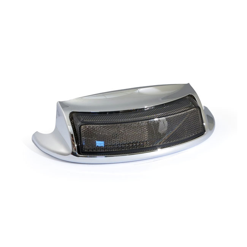 FENDER TIP WITH LIGHT, REAR CHROME WITH SMOKE LENS AND CLEAR LED. 514954