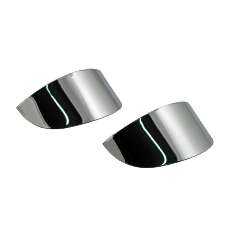 SMOOTH TURN SIGNAL VISOR SET. CHROME CHROME. STEEL. SMOOTH.   OEM REPL 515330