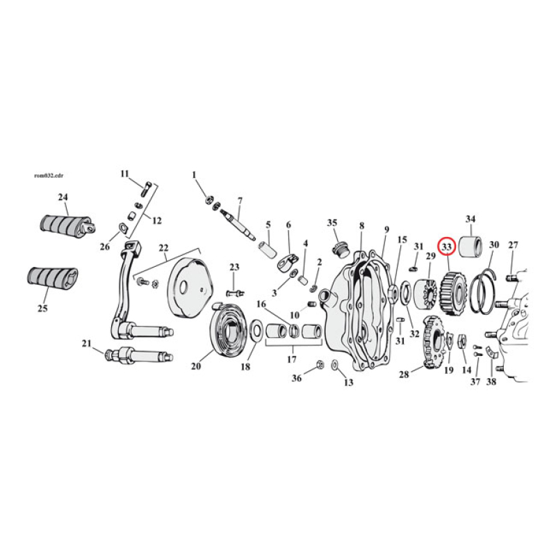 EASTERN KICKSTART STARTER GEAR, 14 TOOTH 516485