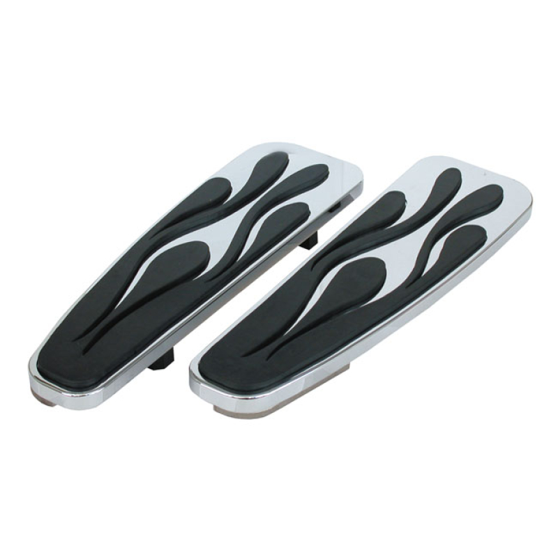 FLAMED FLOORBOARDS. CHROME CHROME PLATED STEEL WITH BLACK RUBBER INSER 516856