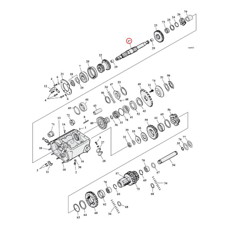 4-SPEED TRANSMISSION MAINSHAFT FOR YOUR REFERENCE ONLY, APPROX. 30.5CM 517065