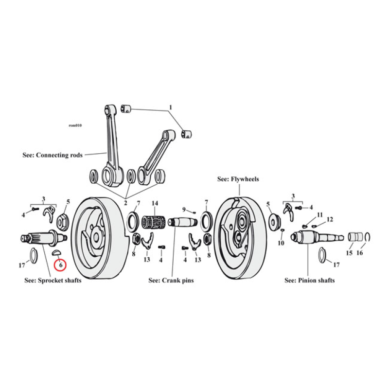 WOODRUFF KEYS, SPROCKET SHAFT 517960