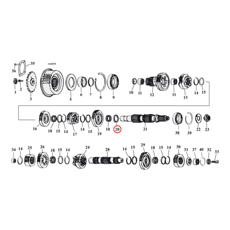SPACER, TRANSMISSION MAINSHAFT 1 USED.  OEM REPLACEMENT REFERENCE 3506 518187