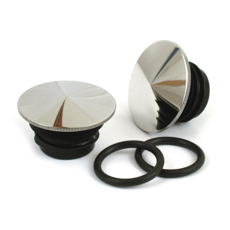 STAINLESS STEEL GAS CAP SET, POINTED POLISHED STAINLESS STEEL; SCREW-I 518463