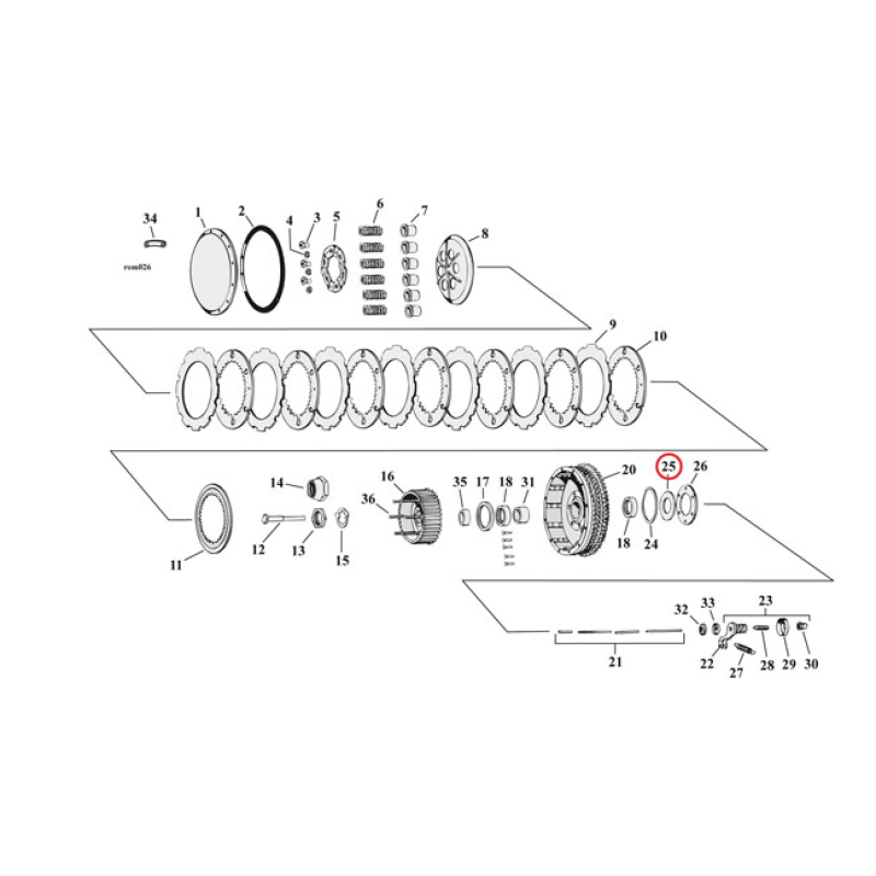 WASHER, CLUTCH HUB BEARING .0975&quot; 519812