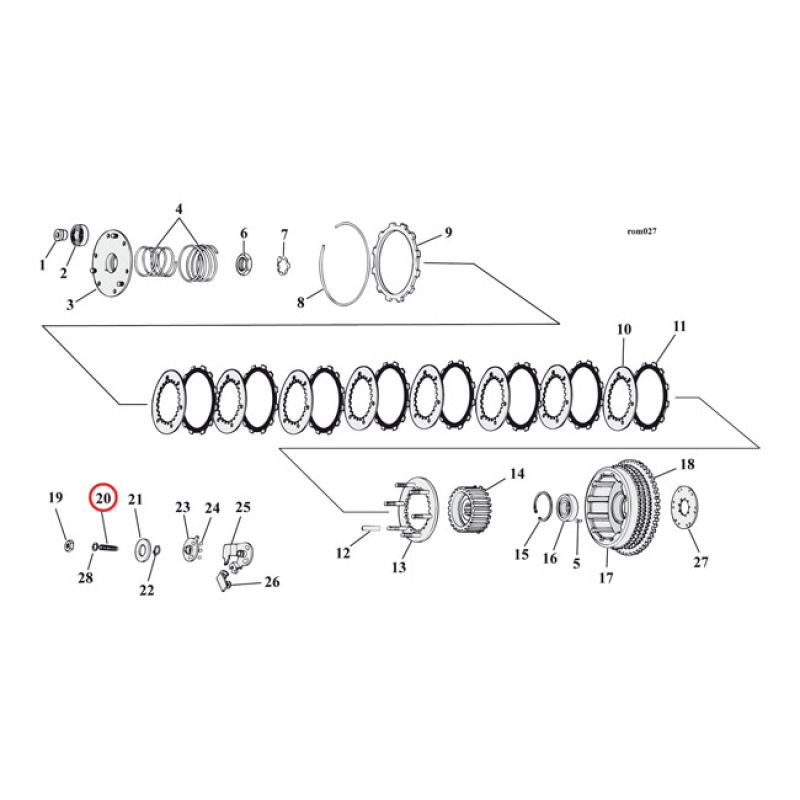 ADJUSTING SCREW, CLUTCH 519835
