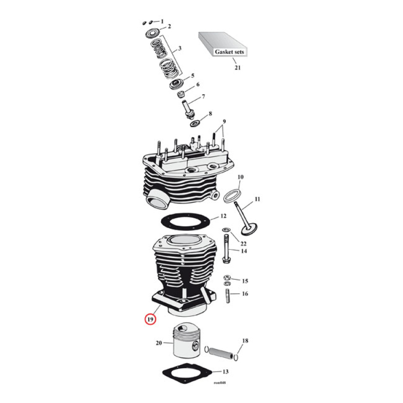 CYLINDER 74&quot; PANHEAD, REAR 520055