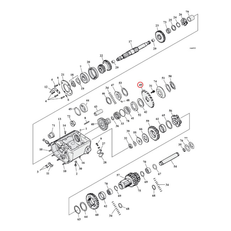 TRANSMISSION SPROCKET, 22T. 520070