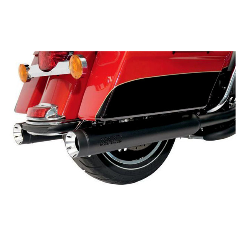 SUPERTRAPP, STOUT 4&quot; SLIP-ON MUFFLER SET. BLACK 526512