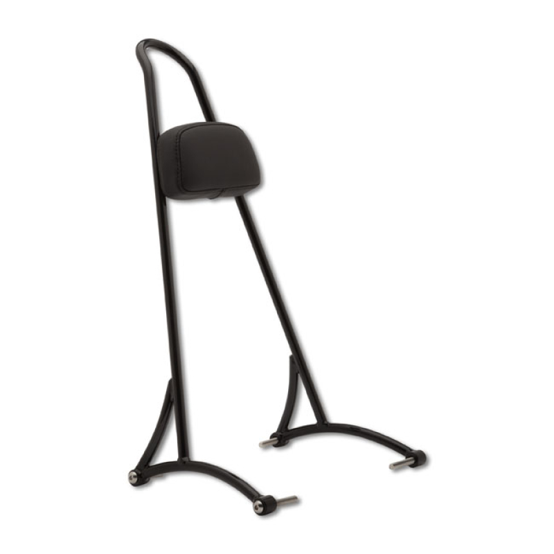 BURLY, SISSY BAR. 20&quot; BLACK, WITH BACKREST PAD BLACK POWDER COATED. WI 533087