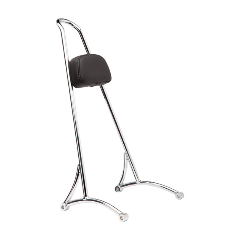 BURLY, SISSY BAR. 20&quot; CHROME, WITH BACKREST PADCHROME. WITH BACKREST 533379
