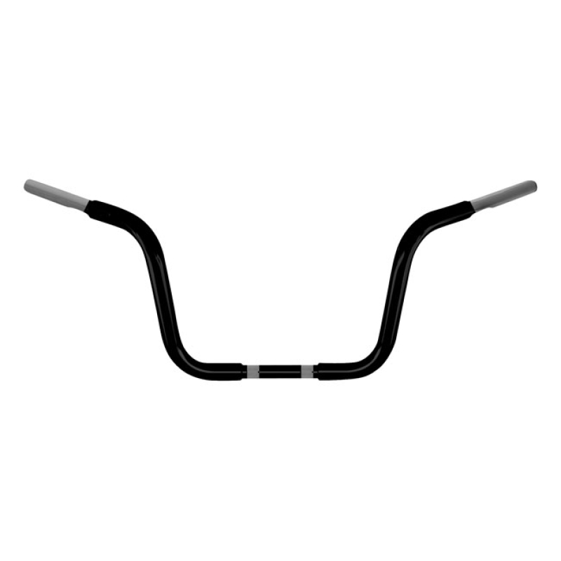 WILD1, 1-14&quot; CHUBBY APEHANGERS. BLACK, 10&quot; RISE SATIN BLACK POWDER COA 534098