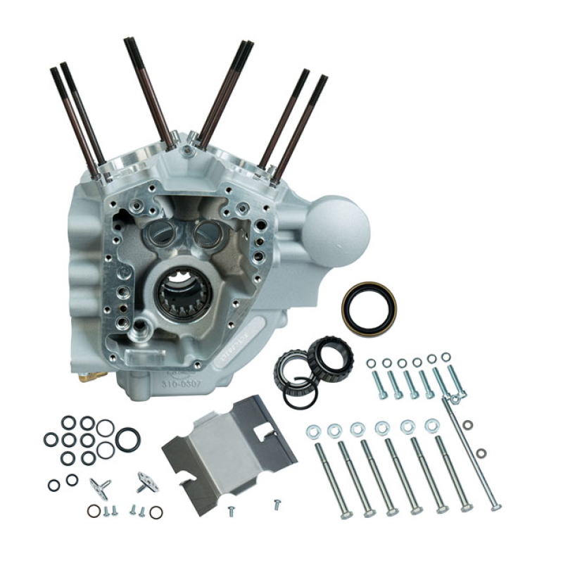 S&S, 07-16 T2 CRANKCASE ASSEMBLY, STD BORE. SILVER 536498